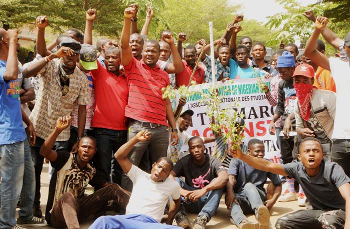 Nigerian Students Protest Against Xenophobic Killing in South Africa